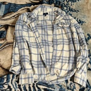 Blue and white flannel